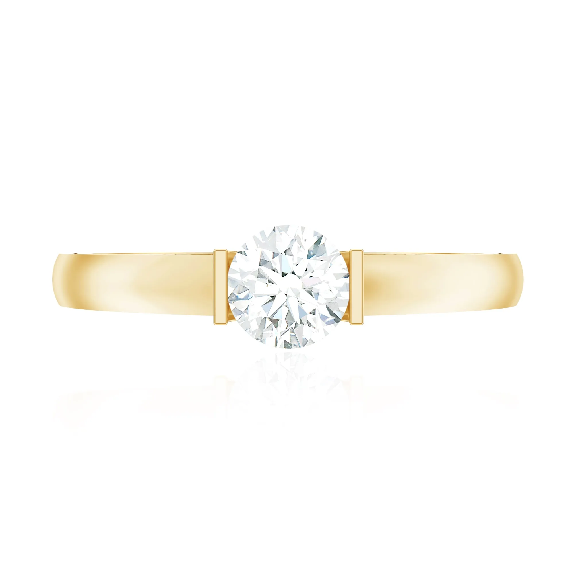 Bar Set Moissanite Solitaire Promise Ring