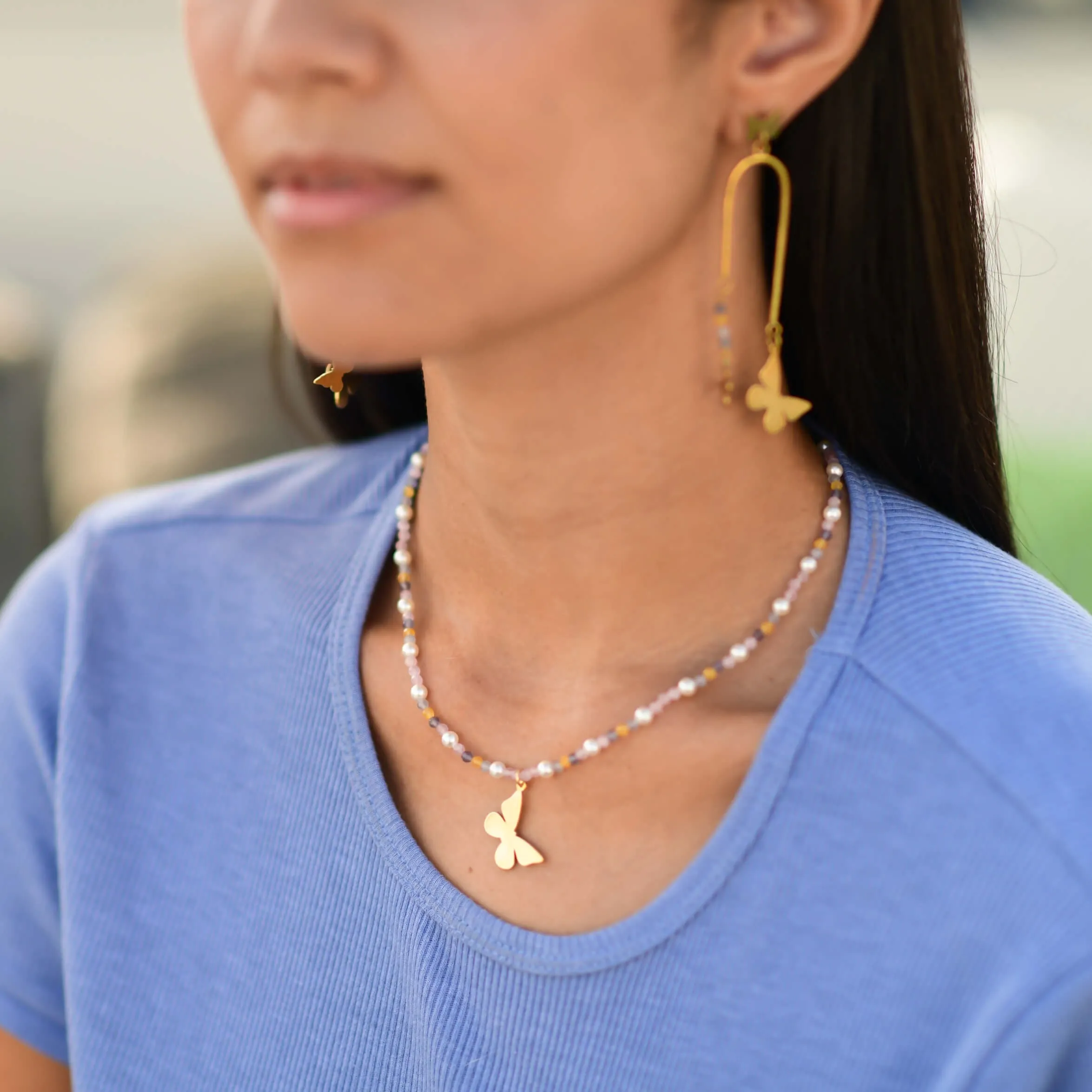 Beaded Butterfly Necklace