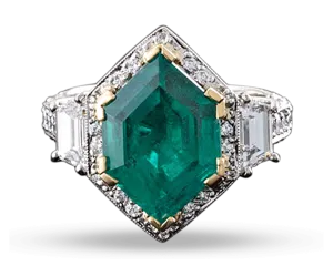 Beaudry Colombian Emerald and Diamond Ring, 4.72 Carats