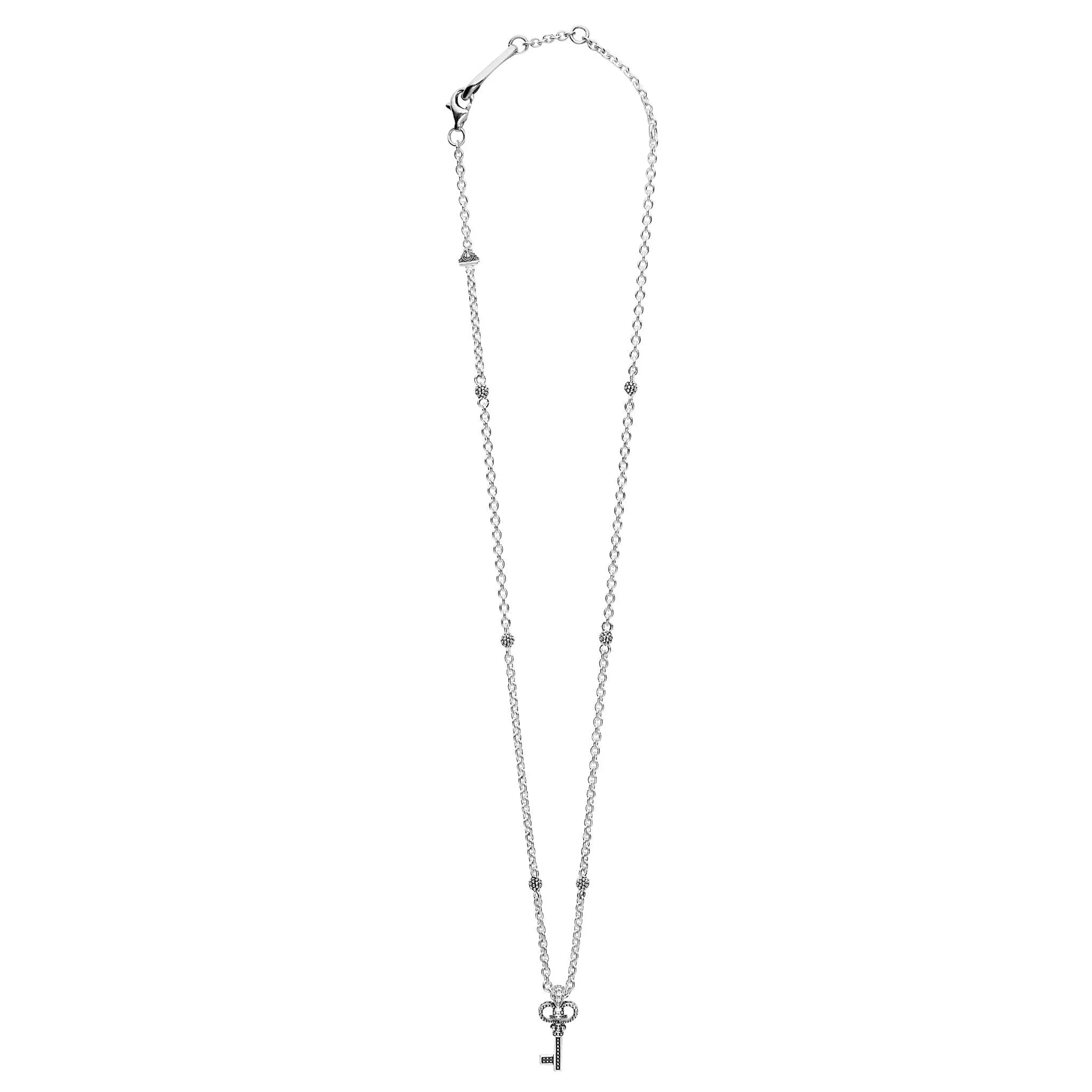 Beloved Caviar Key Diamond Pendant Necklace