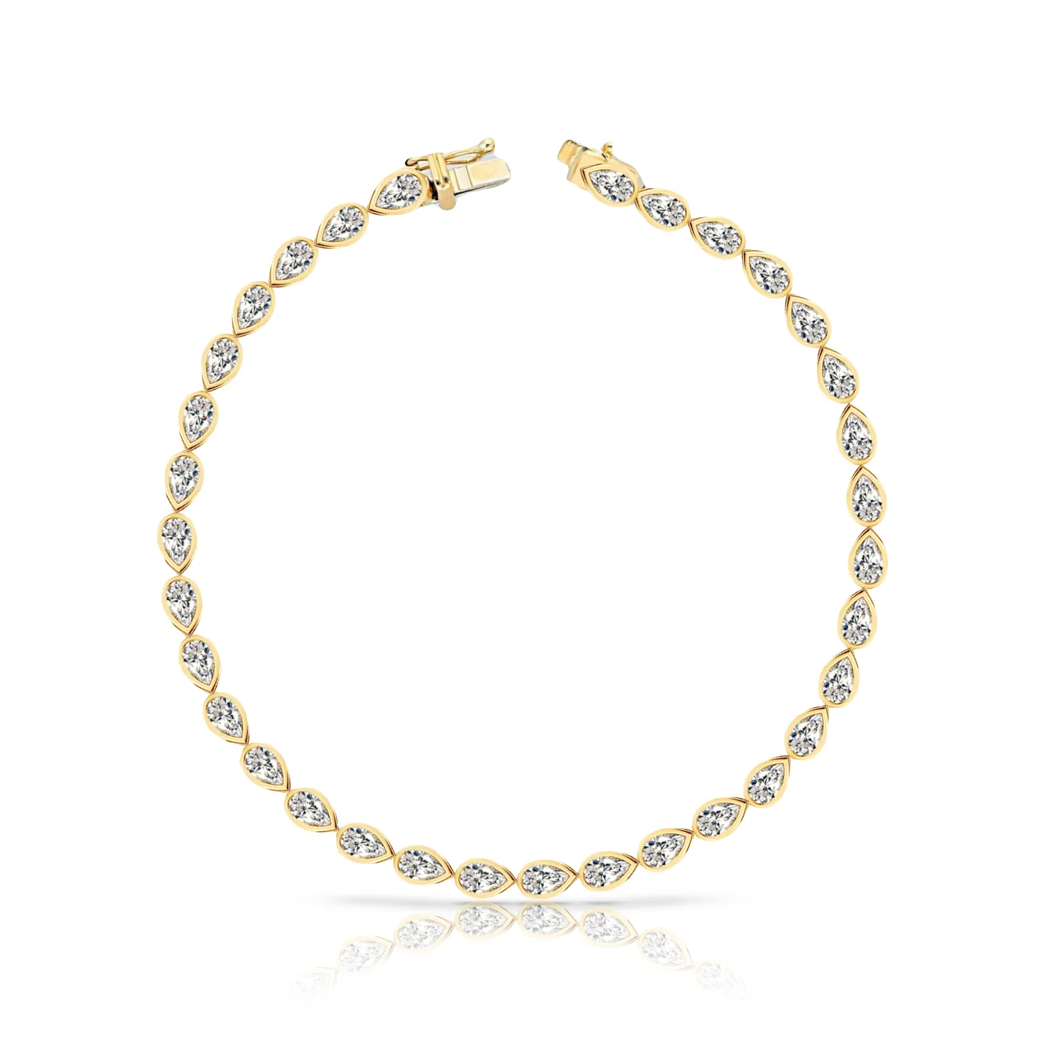 Bezel-Set Mixed Shapes Diamond Tennis Bracelet