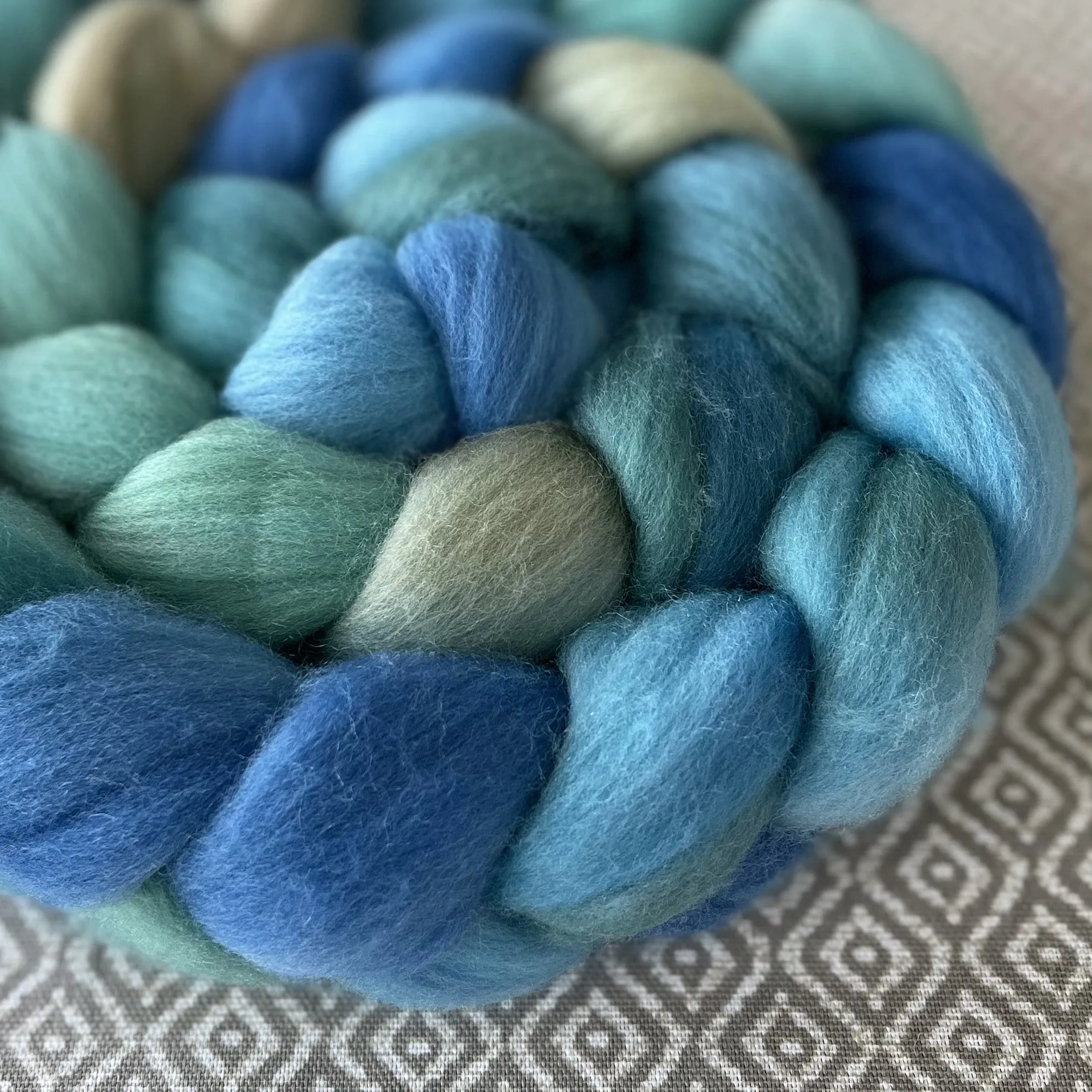 BFL Wool Roving - Aquamarine