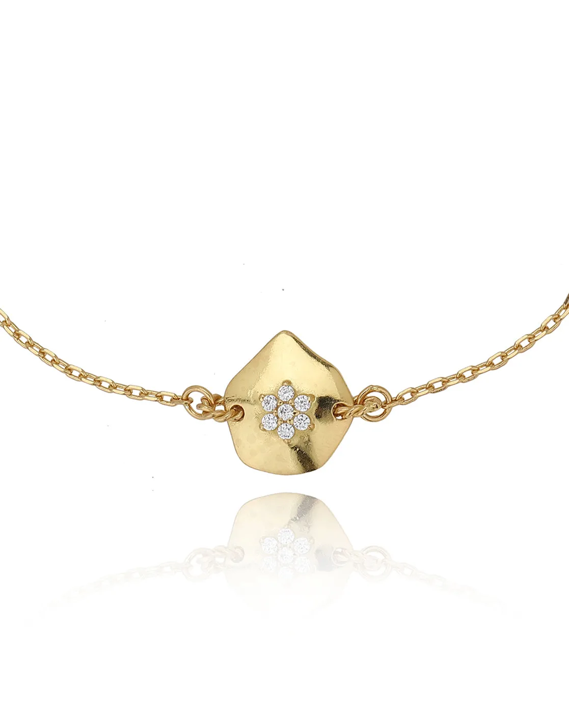 Carlton London Gold Plated Cz Studded Charms Bracelet For Women