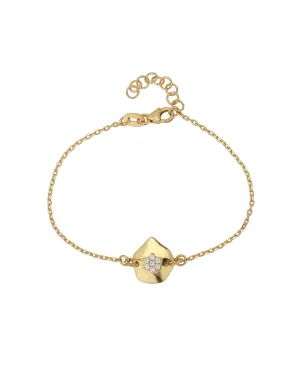 Carlton London Gold Plated Cz Studded Charms Bracelet For Women