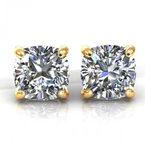 Classy 0.80CT Round Cut Diamond Stud Earrings in 14KT Yellow Gold