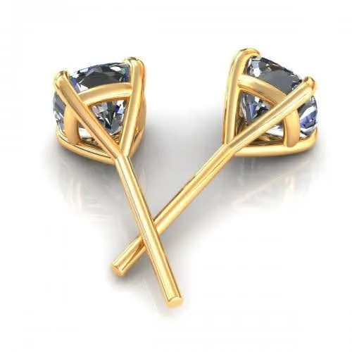 Classy 0.80CT Round Cut Diamond Stud Earrings in 14KT Yellow Gold