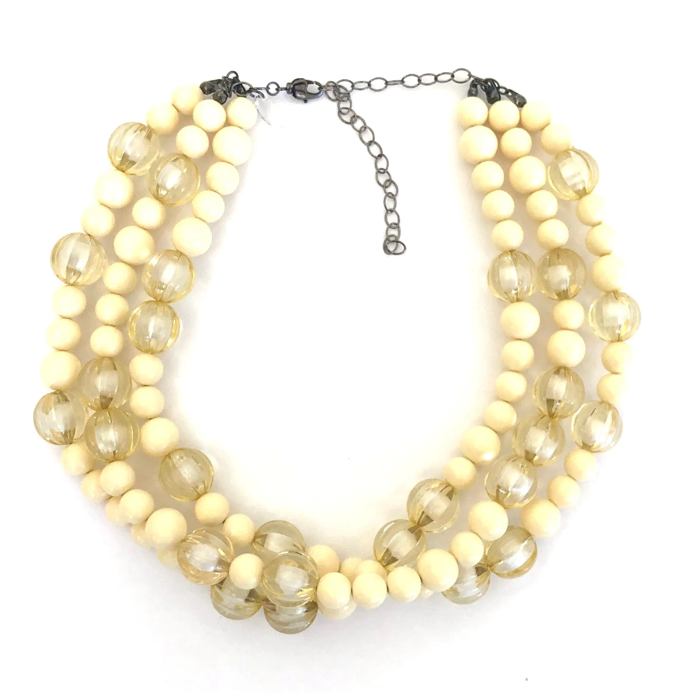 Cream White Givre' Morgan Beaded Necklace