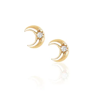 Crescent Stud with Star Set Diamond | Ready to Ship