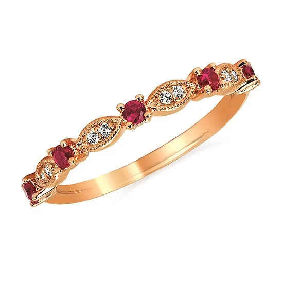 Diamond and Ruby Fashion Ring