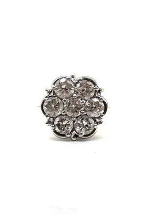 Diamond cathedral flower cluster ring