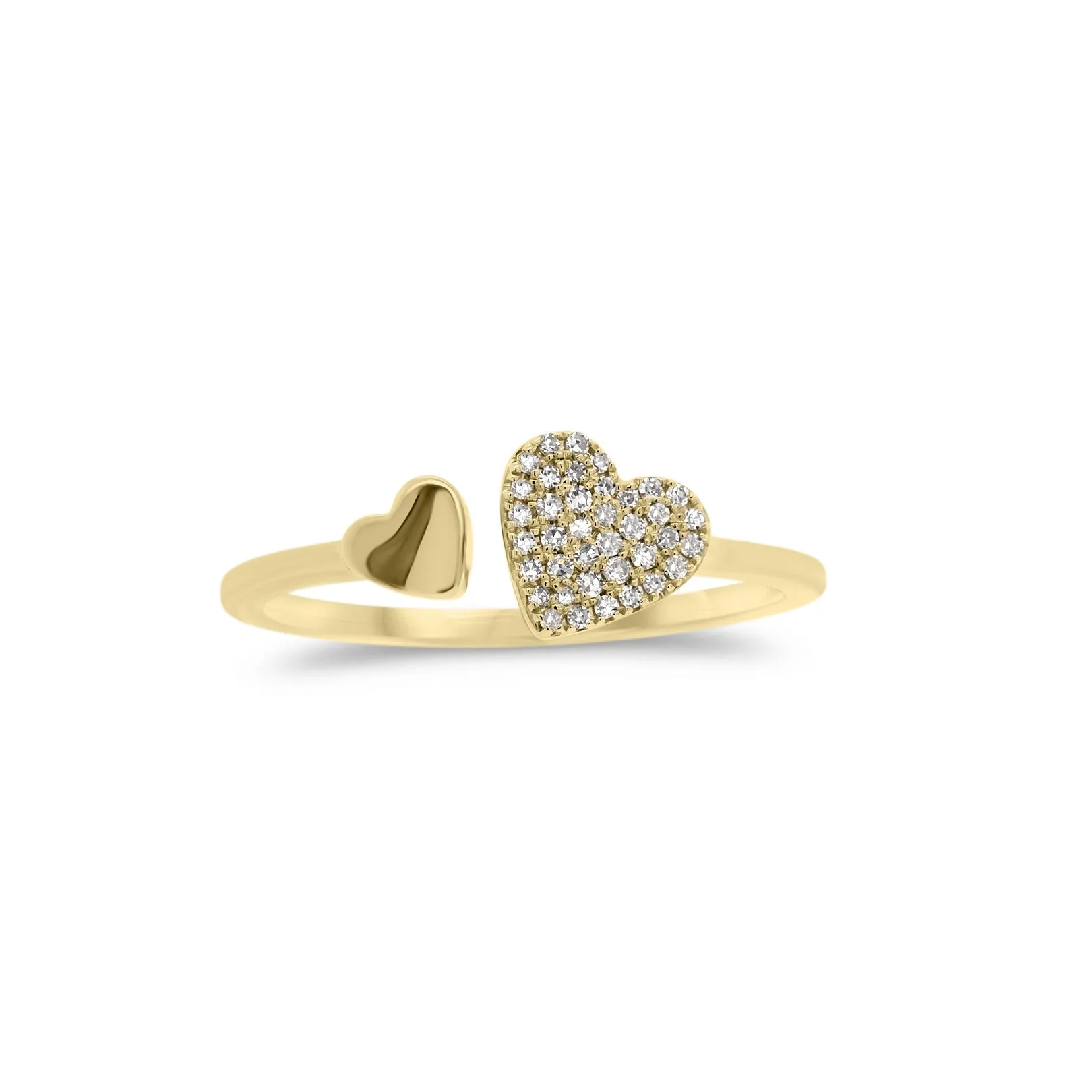 Diamond Heart Open Ring