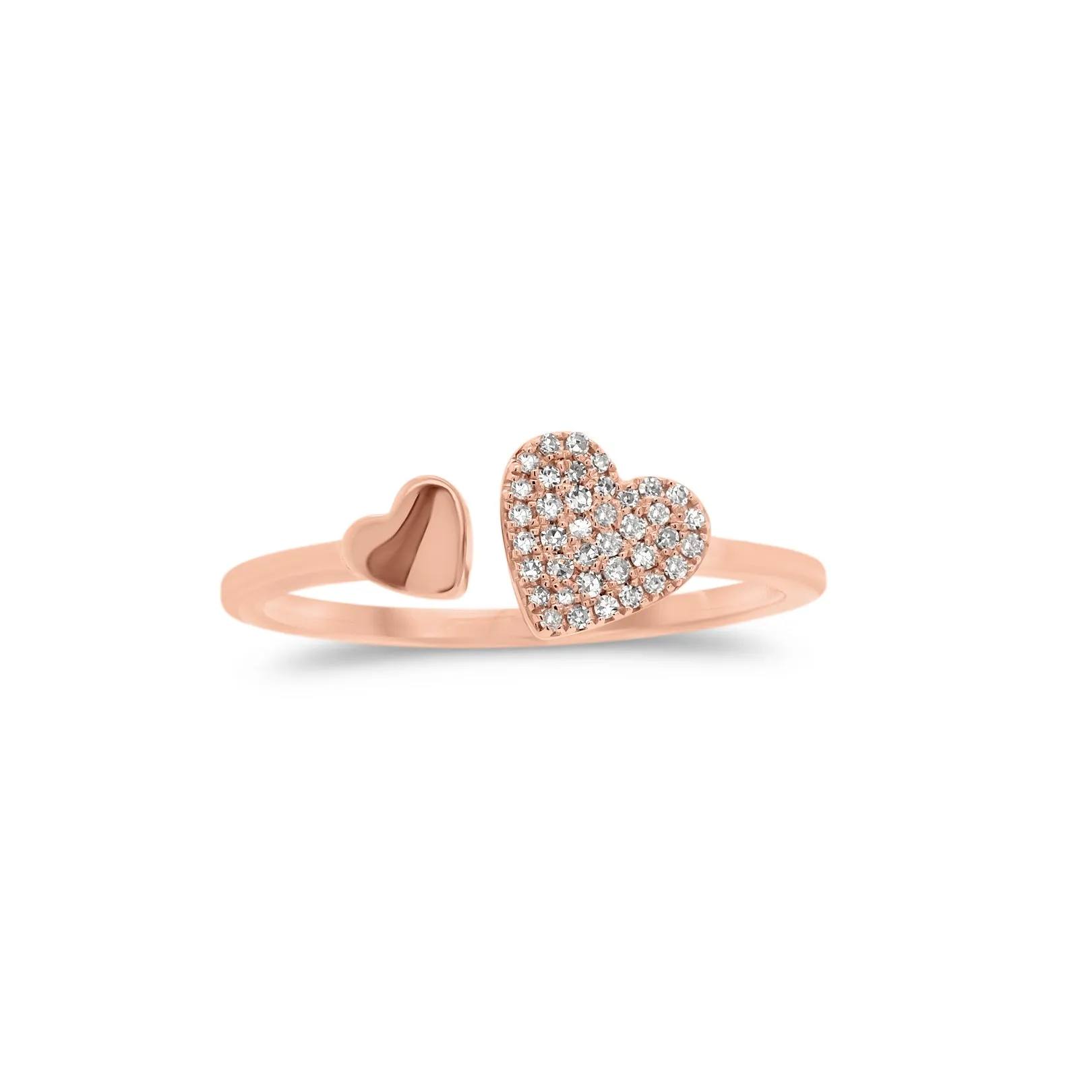 Diamond Heart Open Ring