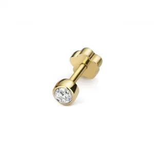 Diamond Jewellery 9ct Gold Diamond Cartilage Rubover Single Stud ED908