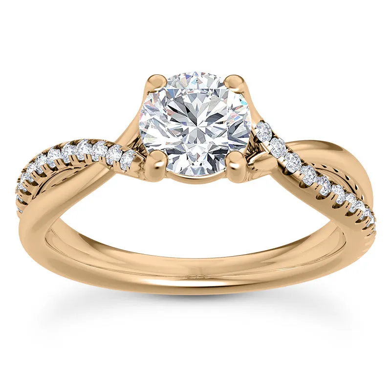 Diamond Twist Engagement Ring - Half Twist