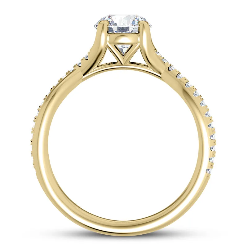 Diamond Twist Engagement Ring - Half Twist