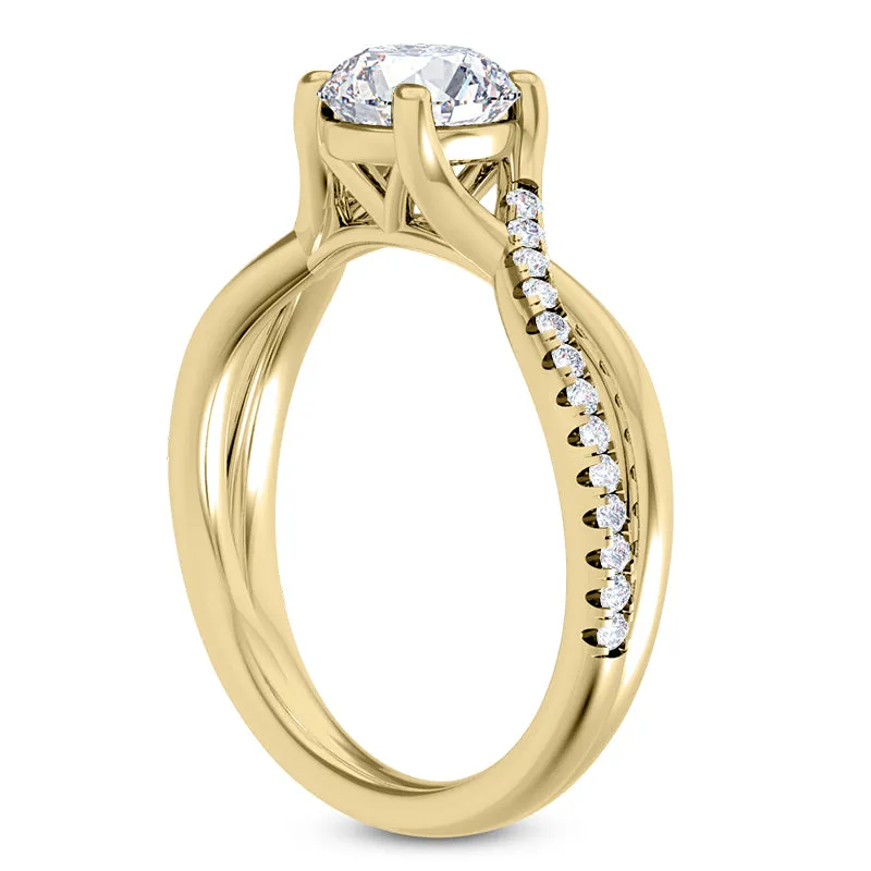 Diamond Twist Engagement Ring - Half Twist