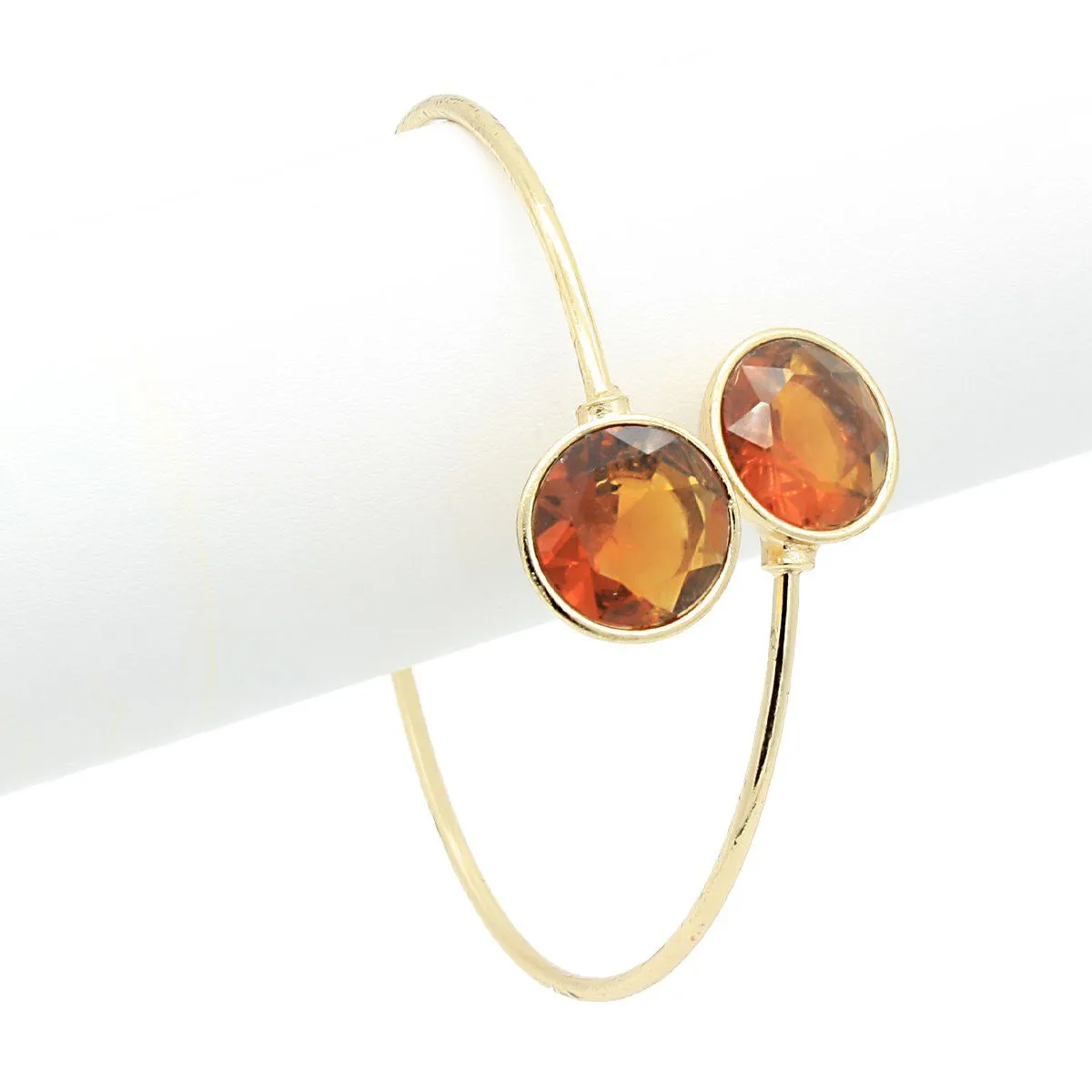 Double Gemstone Open Bangle