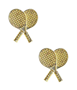 Double Tennis Racket Stud Earrings