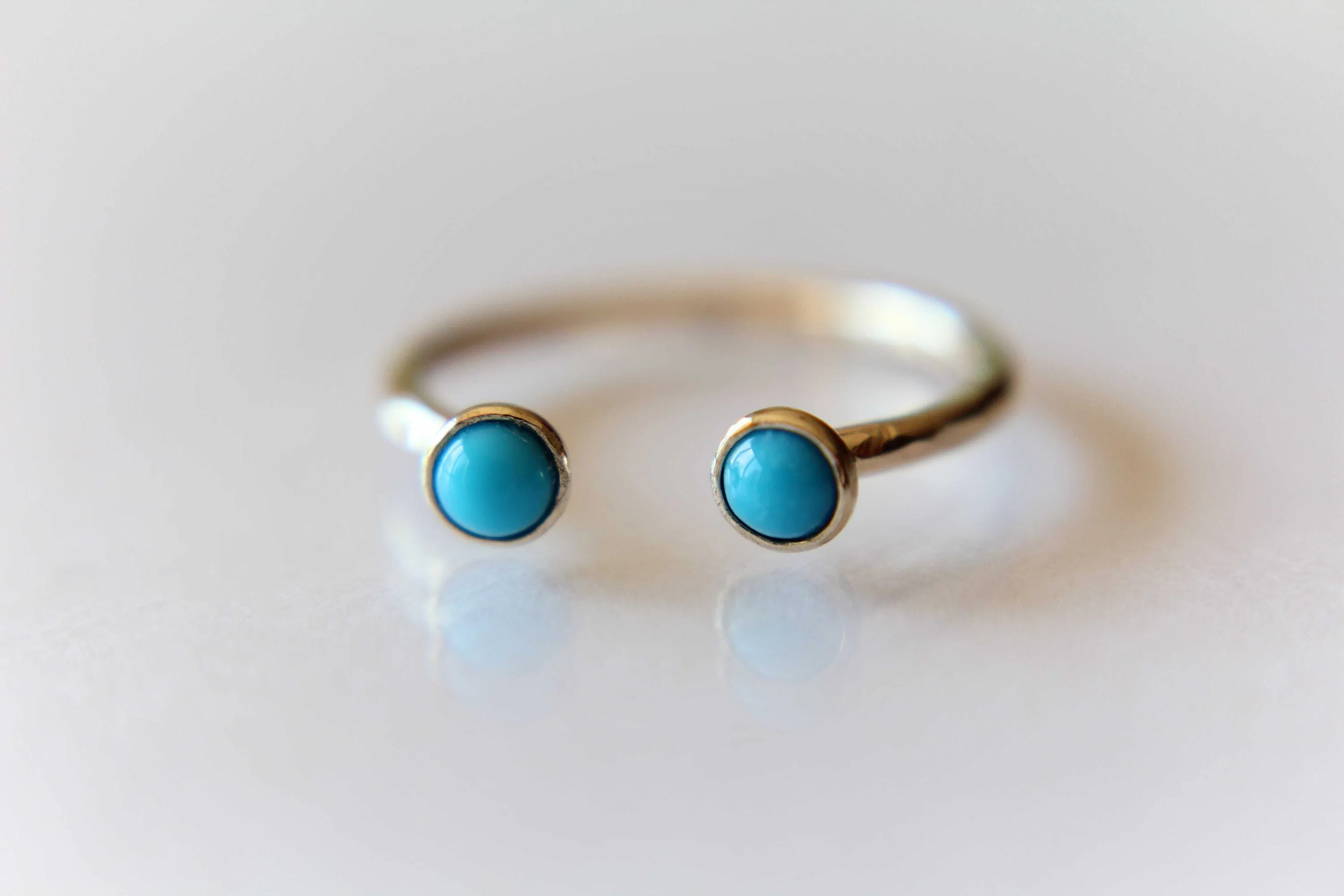 Dual Open Ring, Open Ring, Gold Open Gemstone Ring, Double Turquoise Ring, Midi Ring, Open Turquoise Ring, Stacking Ring,Gold Turquoise Ring