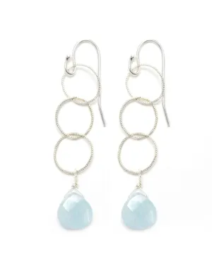 Elsa Earrings - silver/aquamarine