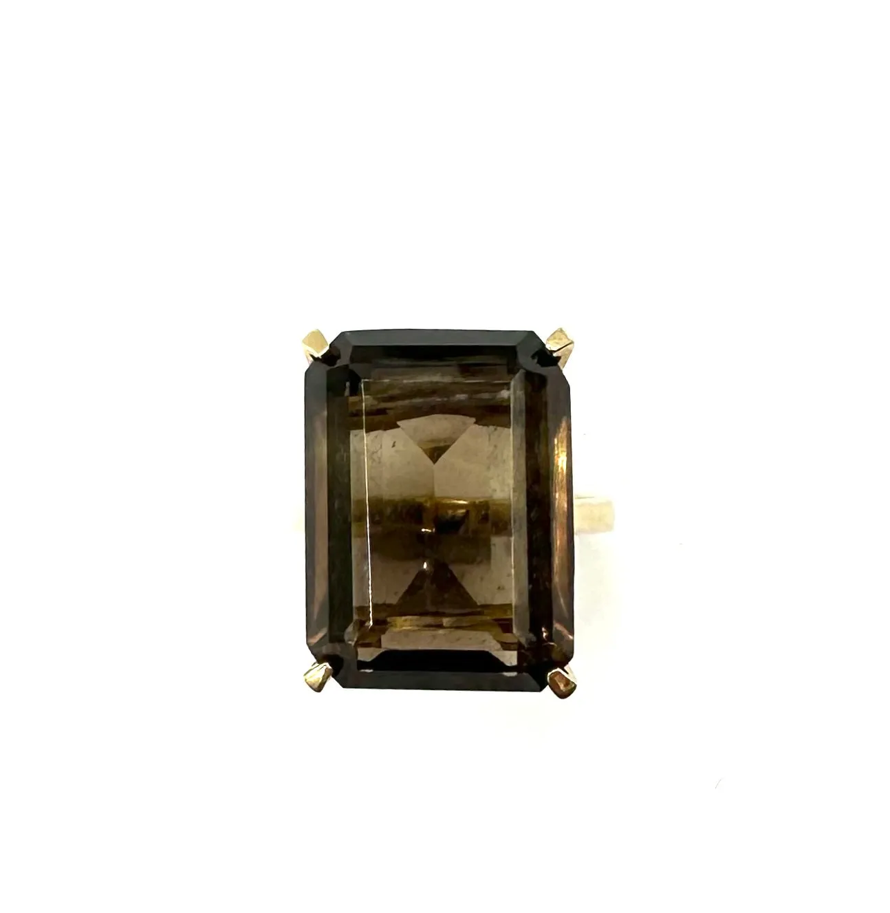 Emerald Cut Smokey Quartz Ring