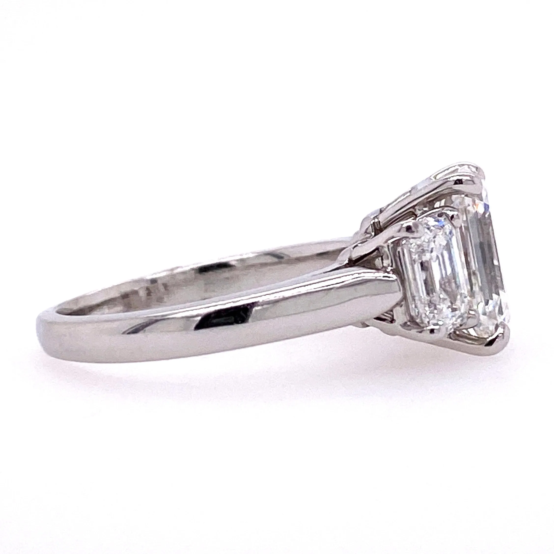 Emerald Cut Three Stone Diamond Ring