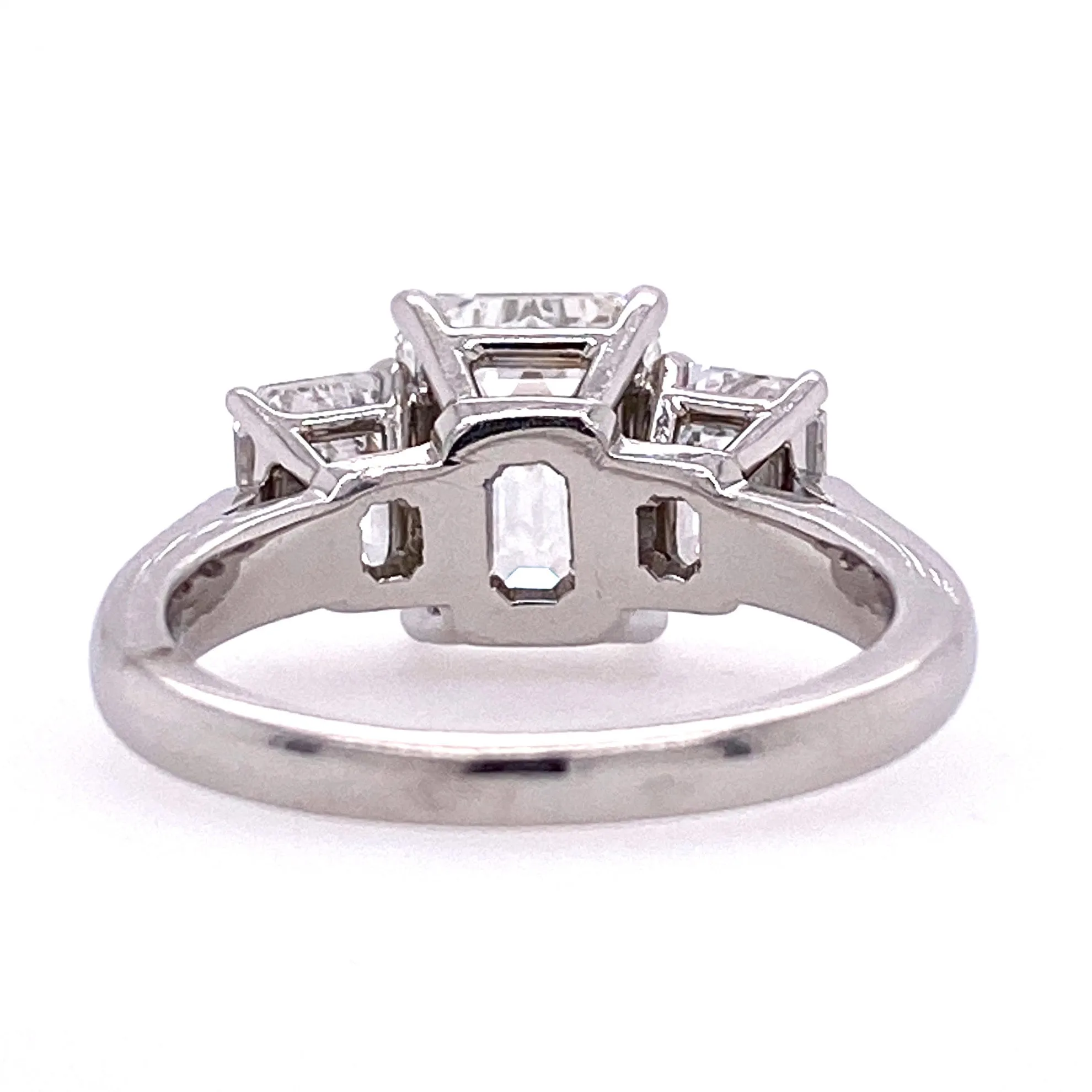 Emerald Cut Three Stone Diamond Ring