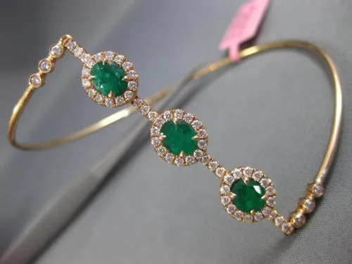 ESTATE EXTRA LARGE 1.96CT PINK DIAMOND & AAA EMERALD 18K ROSE GOLD LOVE BRACELET