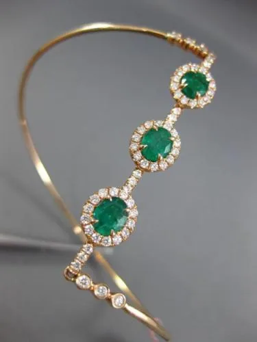 ESTATE EXTRA LARGE 1.96CT PINK DIAMOND & AAA EMERALD 18K ROSE GOLD LOVE BRACELET