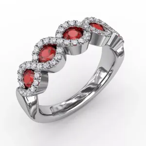 Fana Hold Me Close Ruby and Diamond Twist Ring