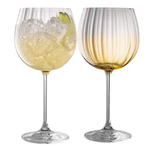 Galway Crystal Erne Gin & Tonic Pair Amber