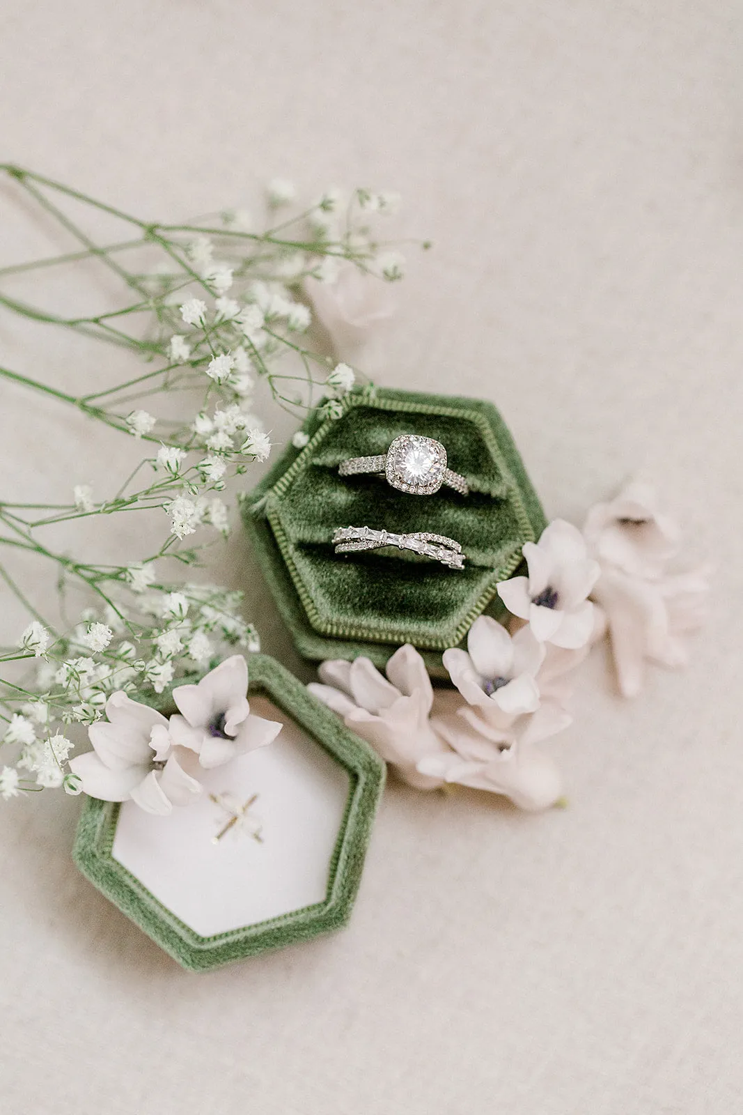 Grass Green Hexagon Ring Box