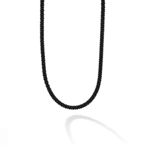 LAGOS Black Caviar Matte Black Ceramic Beaded Necklace in Sterling Silver and 18K Yellow Gold