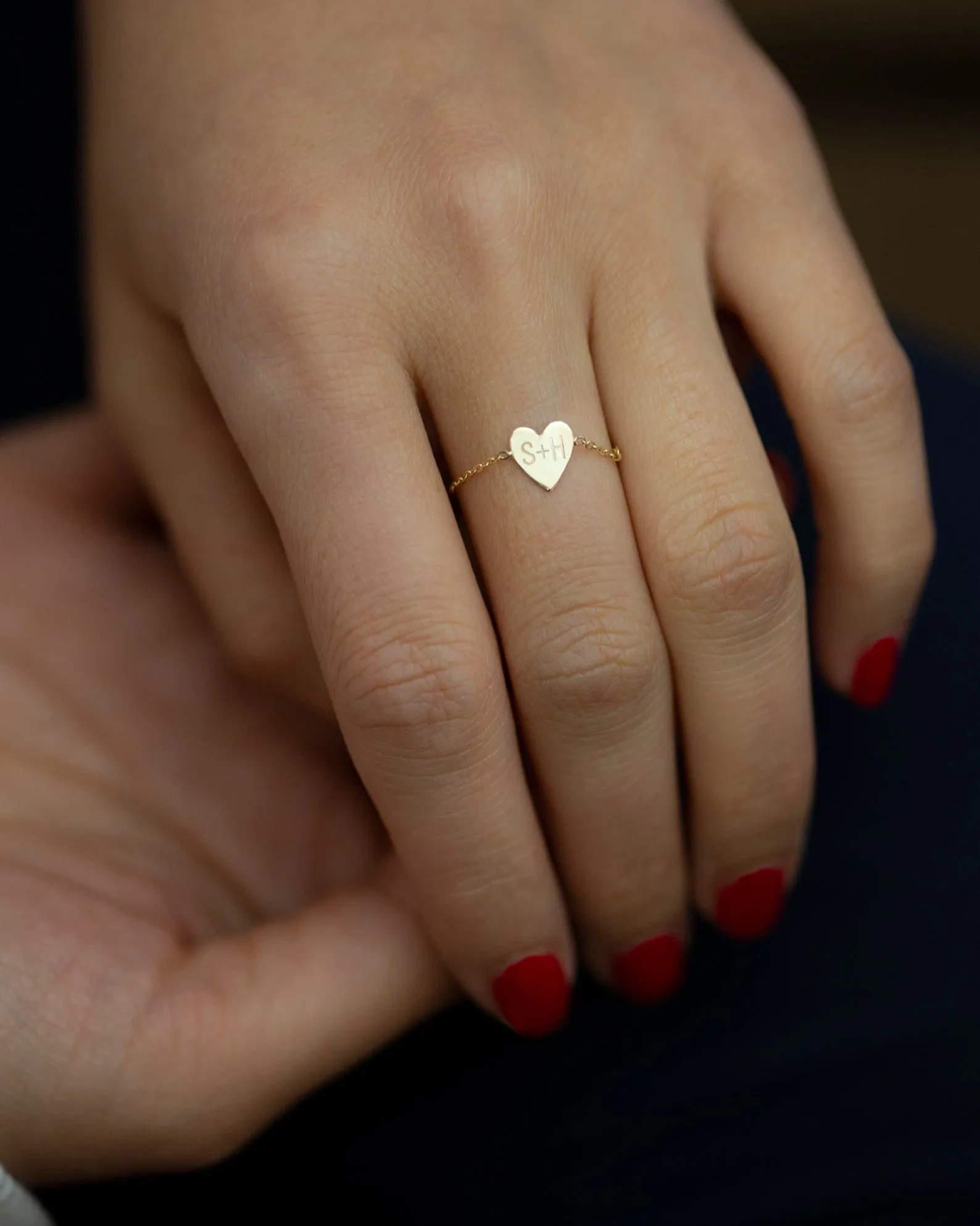 Little Heart Chain Ring