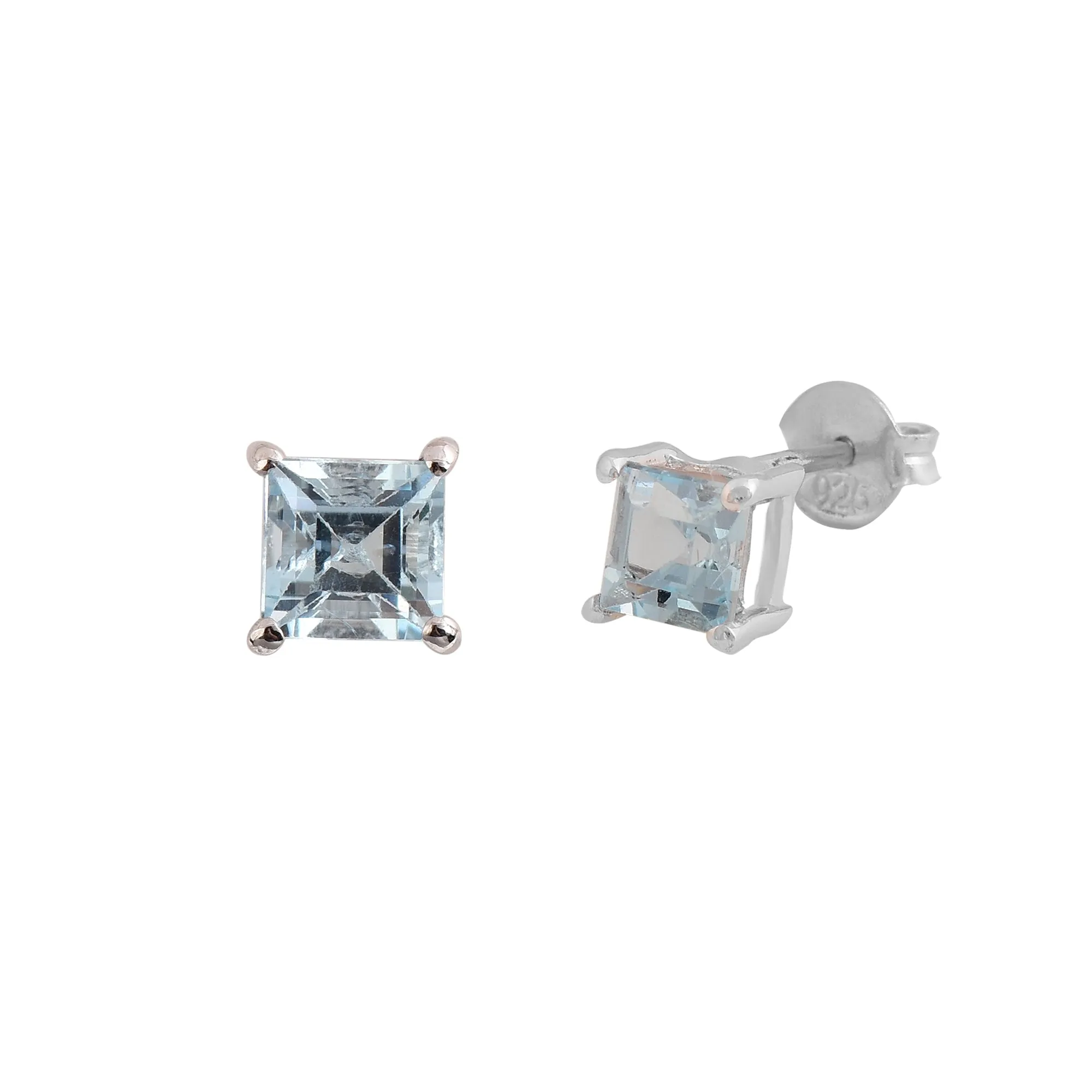 March Aquamarine Stud Earrings