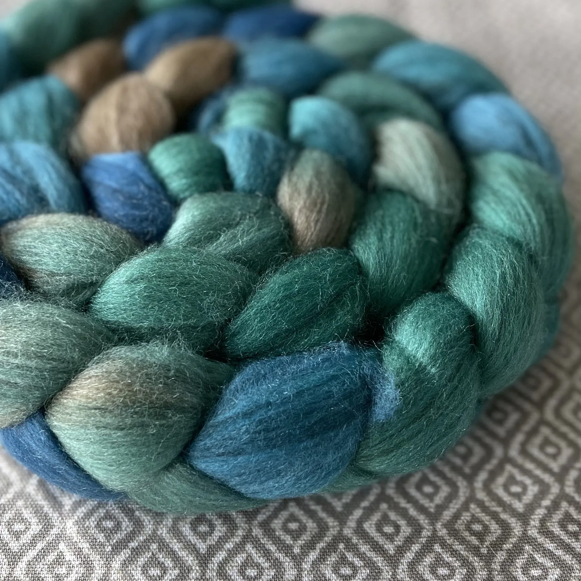 Merino Yak Silk Roving - Aquamarine