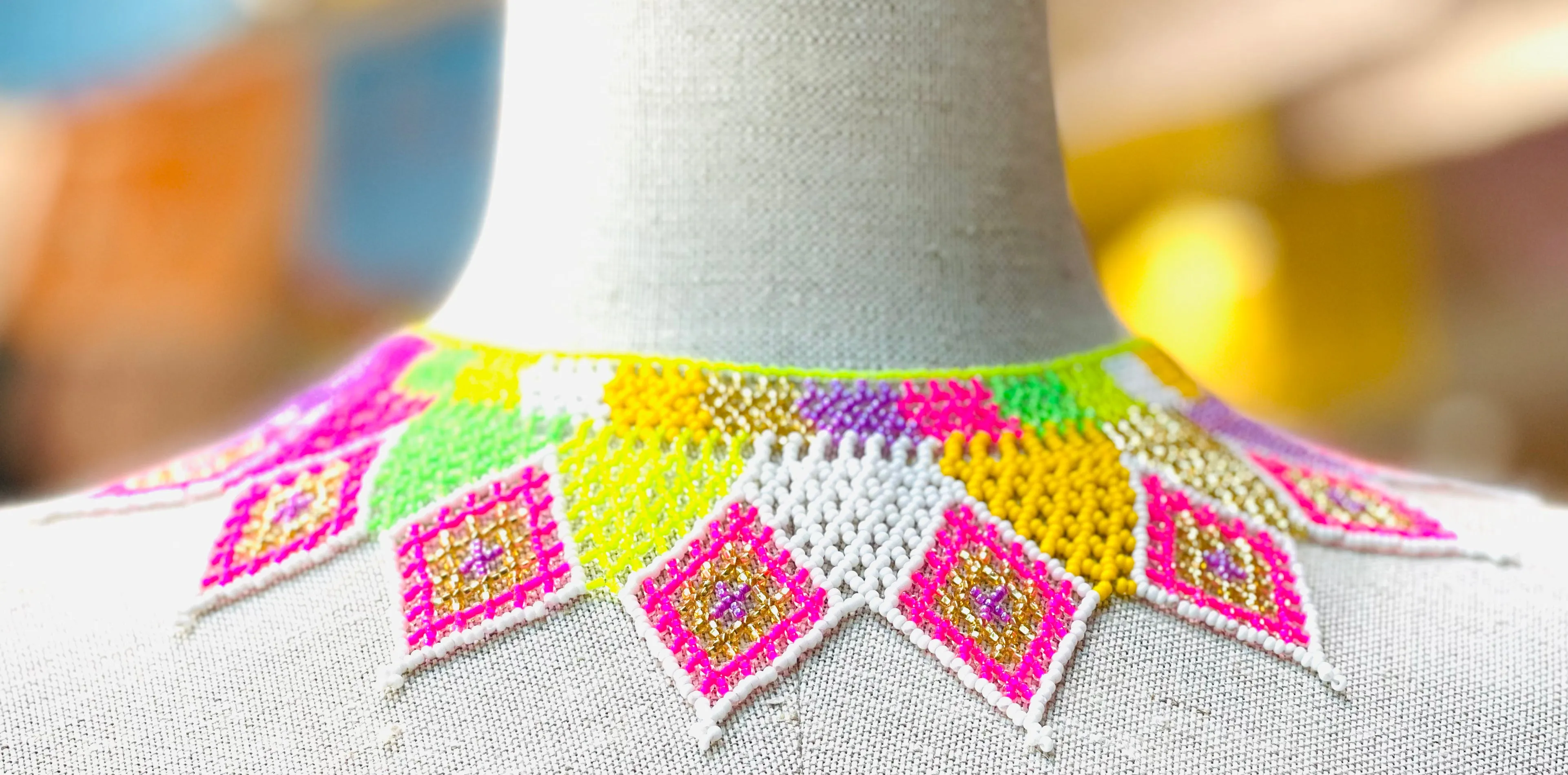 Mexican Beaded "Chaquira" Collar Necklace