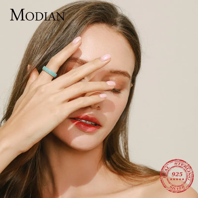 Modian Genuine 925 Sterling Silver Boho Ring