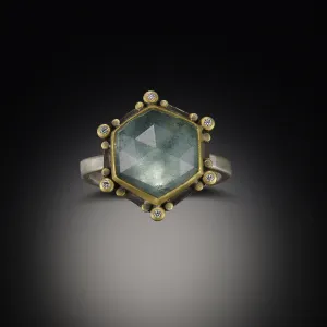 Moss Aquamarine Star Ring