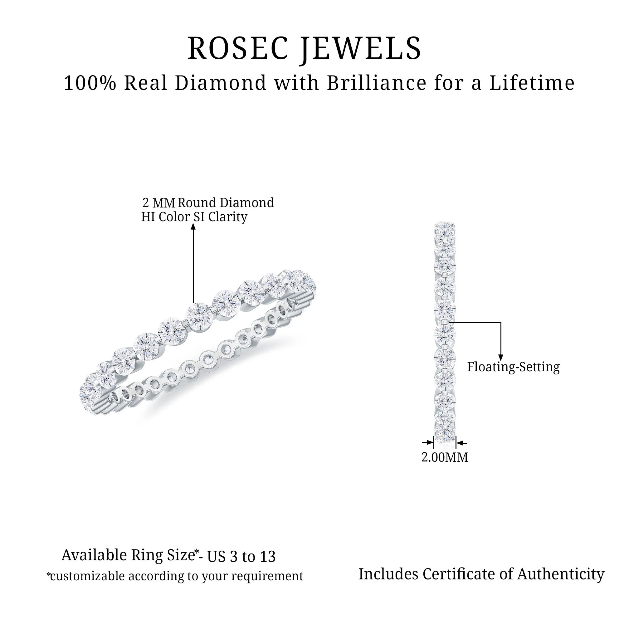 Natural Diamond Full Eternity Ring