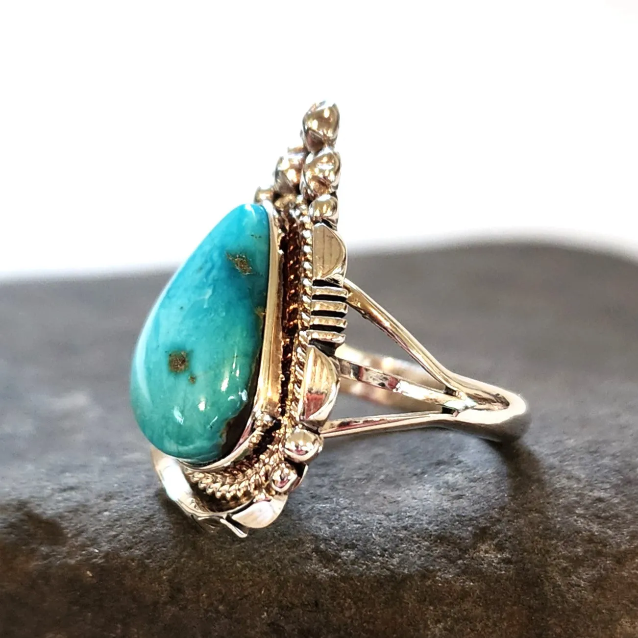 Navajo Turquoise Ring - Size 8