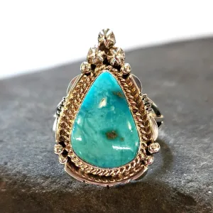 Navajo Turquoise Ring - Size 8