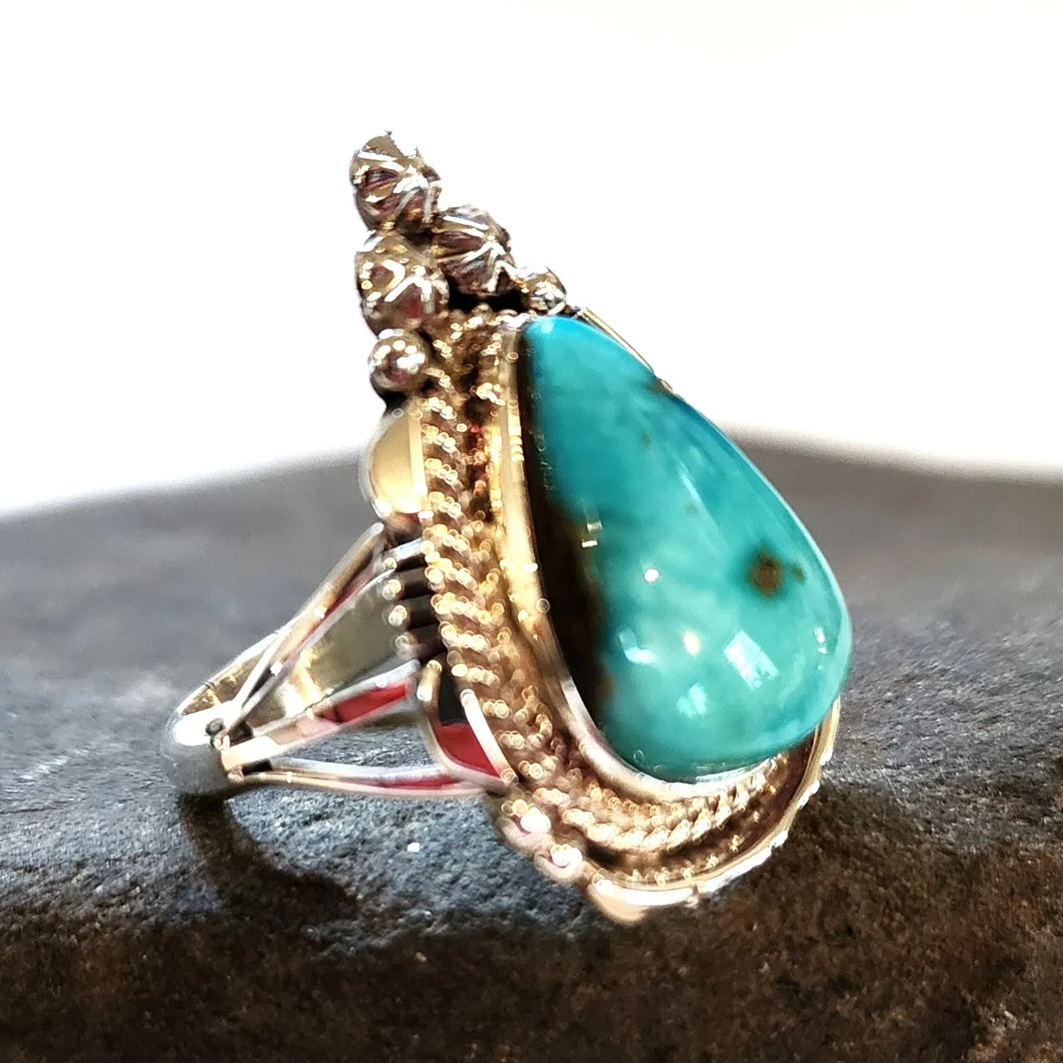 Navajo Turquoise Ring - Size 8