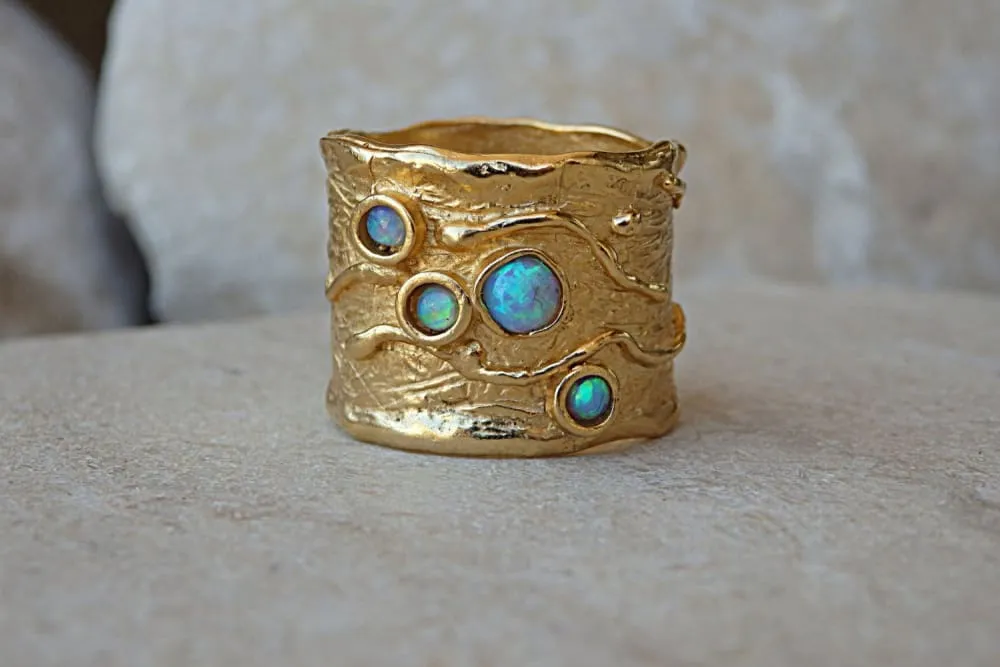 Opal 4 Birthstone Ring