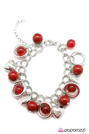 Open Door Jewelry - Dance Right Into My Heart - Red Bracelet - Paparazzi Accessories