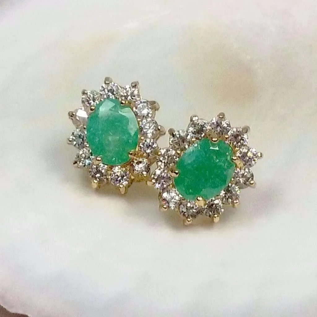 Polished Pastel Druzy Quartz & CZ Stud Earrings - Your Choice of Color