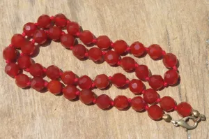 Polished Red Agate Faceted Beaded Necklace - Sold Per Item - From Brazil