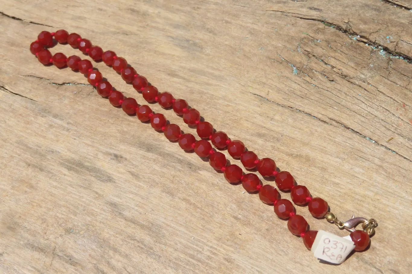 Polished Red Agate Faceted Beaded Necklace - Sold Per Item - From Brazil