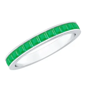 Princess Cut Emerald Half Eternity Ring