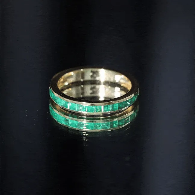 Princess Cut Emerald Half Eternity Ring